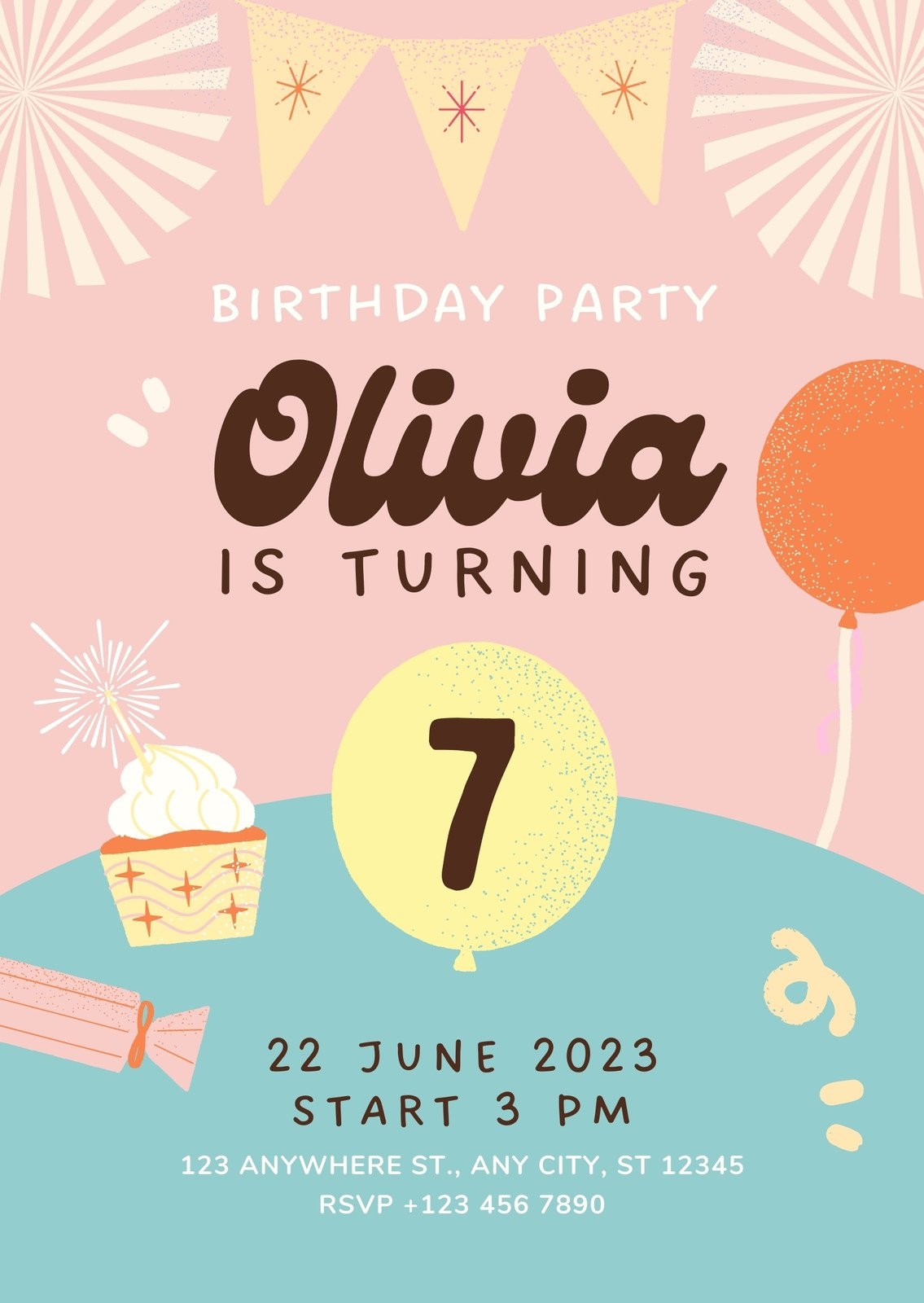 Free Printable Kids Birthday Invitation Templates Canva 45 OFF