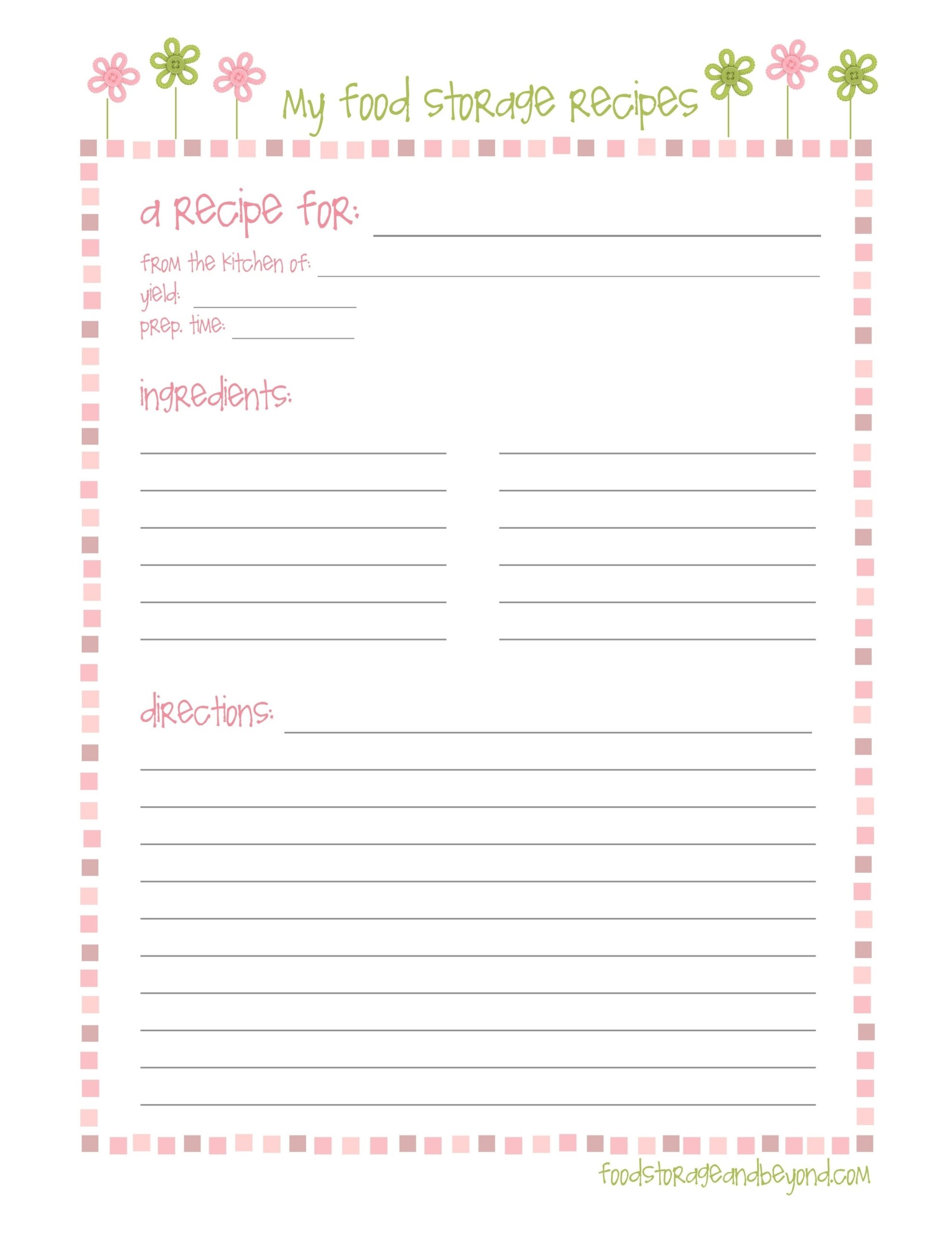 Free Printable Kids Cookbook Mesa 39 s Place Full Page Recipe Free 