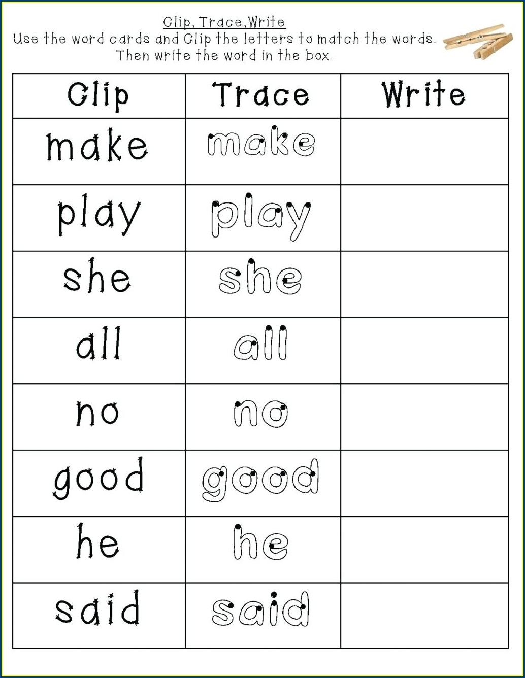 printable worksheets sight words kindergarten