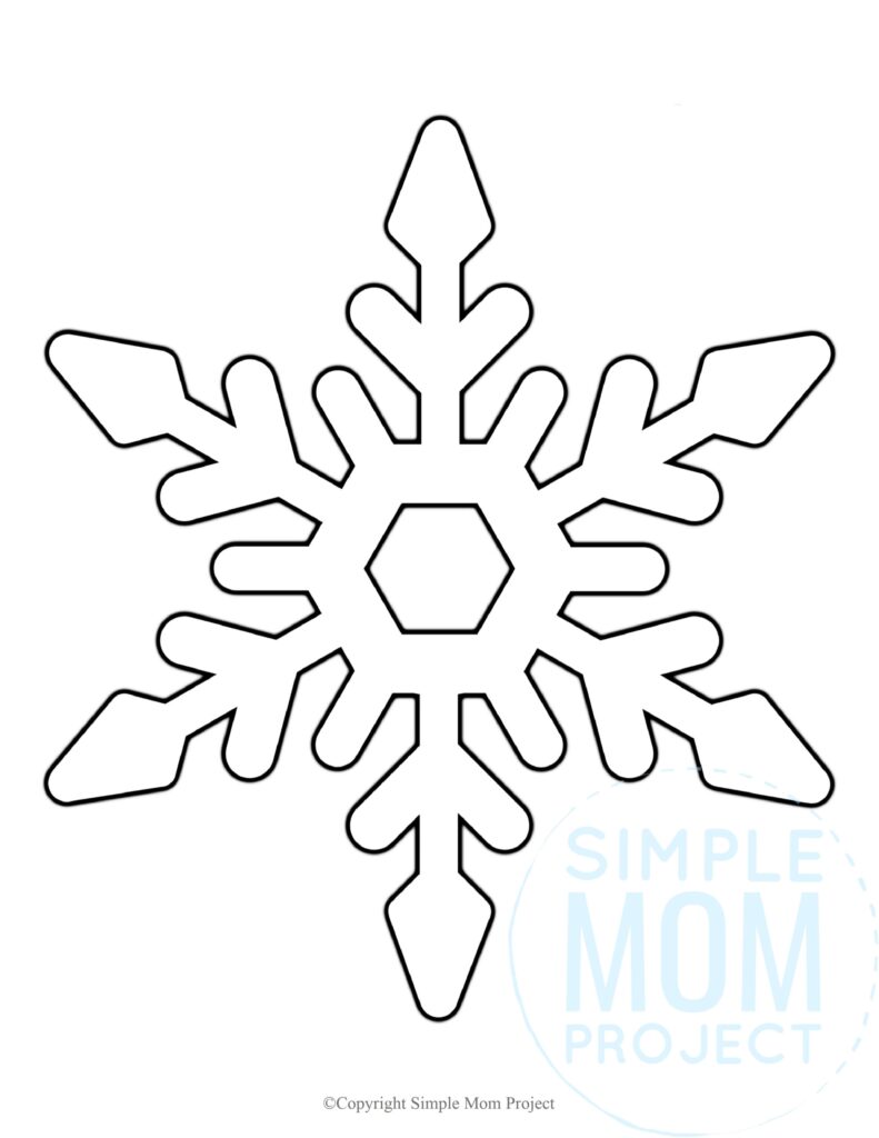 Free Printable Large Snowflake Templates Simple Mom Project