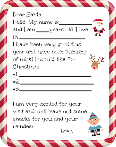 Free Printable Letter To Santa Templates 2025