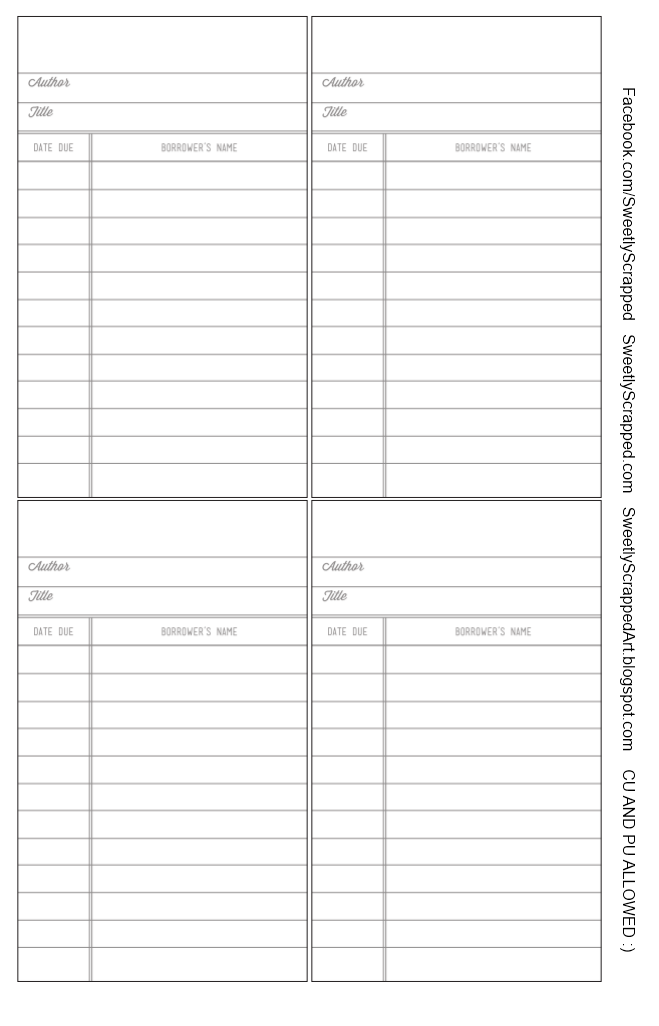 Free Printable Library Cards