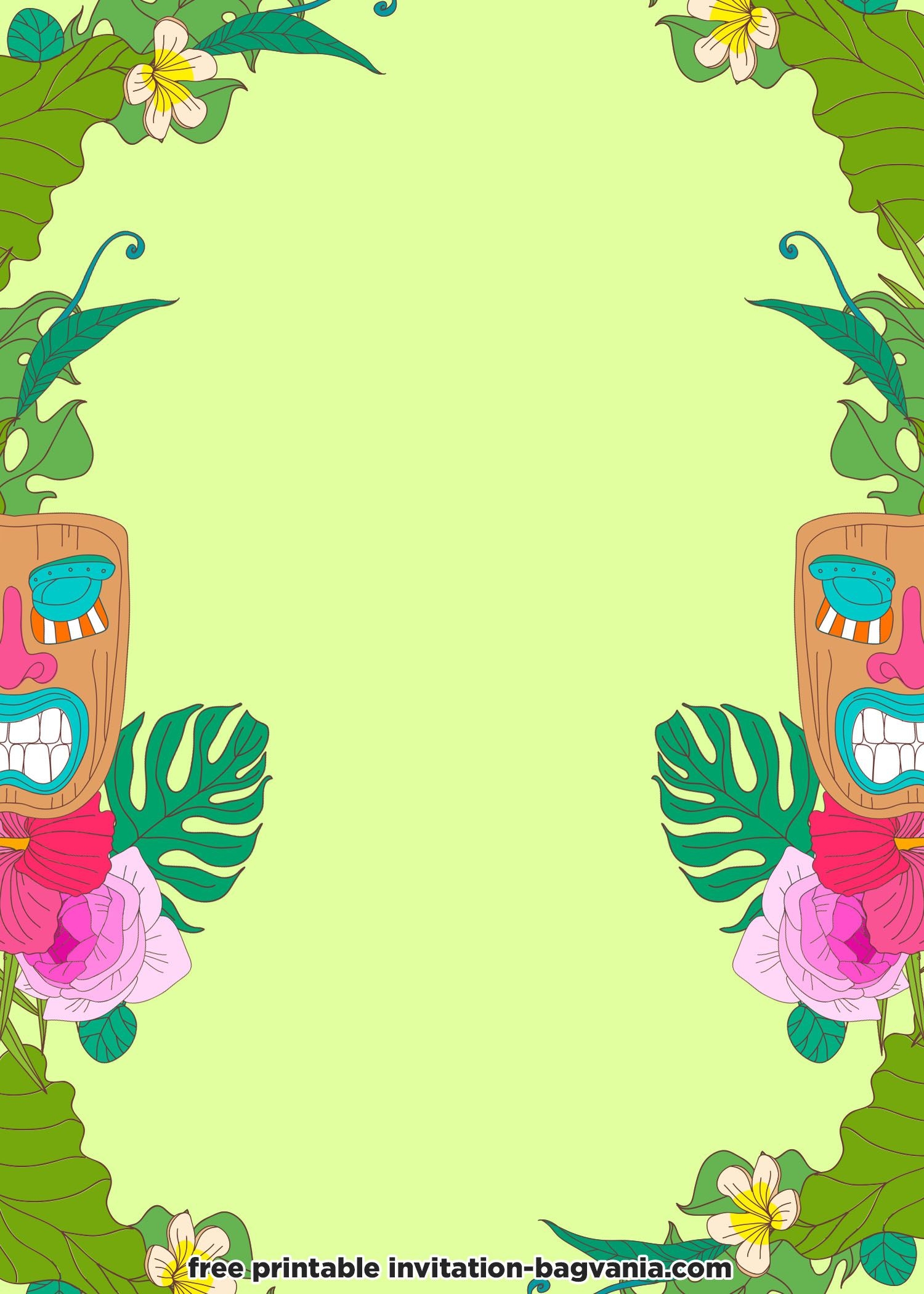 Free Printable Luau Invitation Template Printable Templates