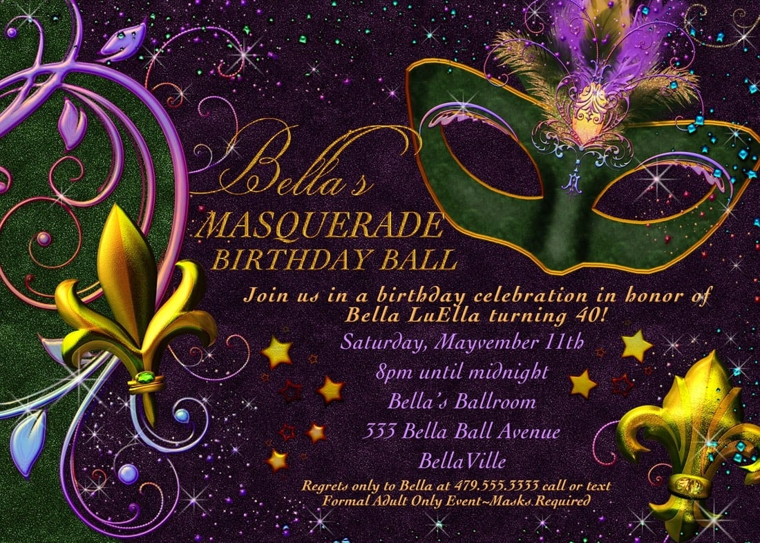 Free Printable Mardi Gras Invitation