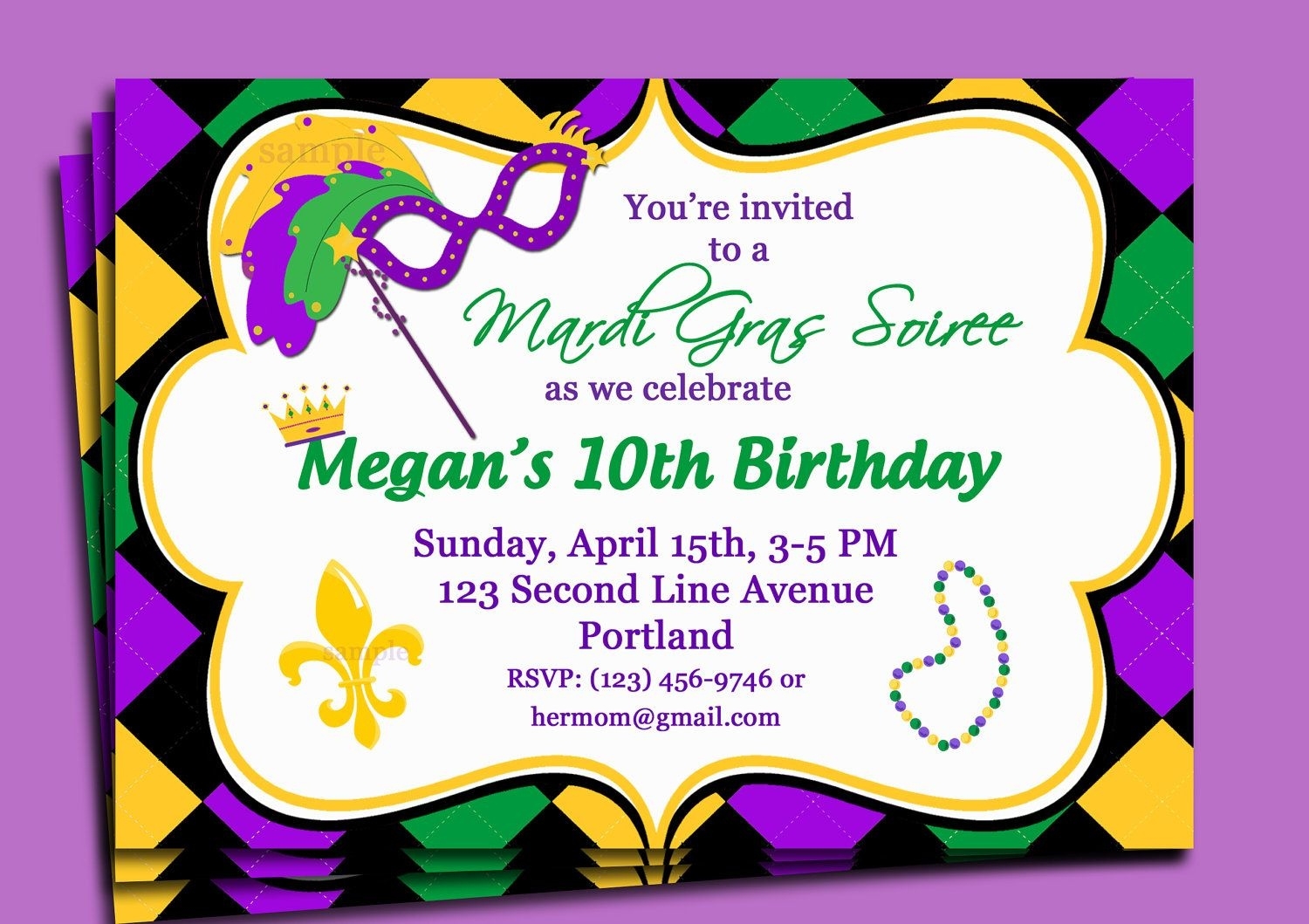 mardi gras cards printable