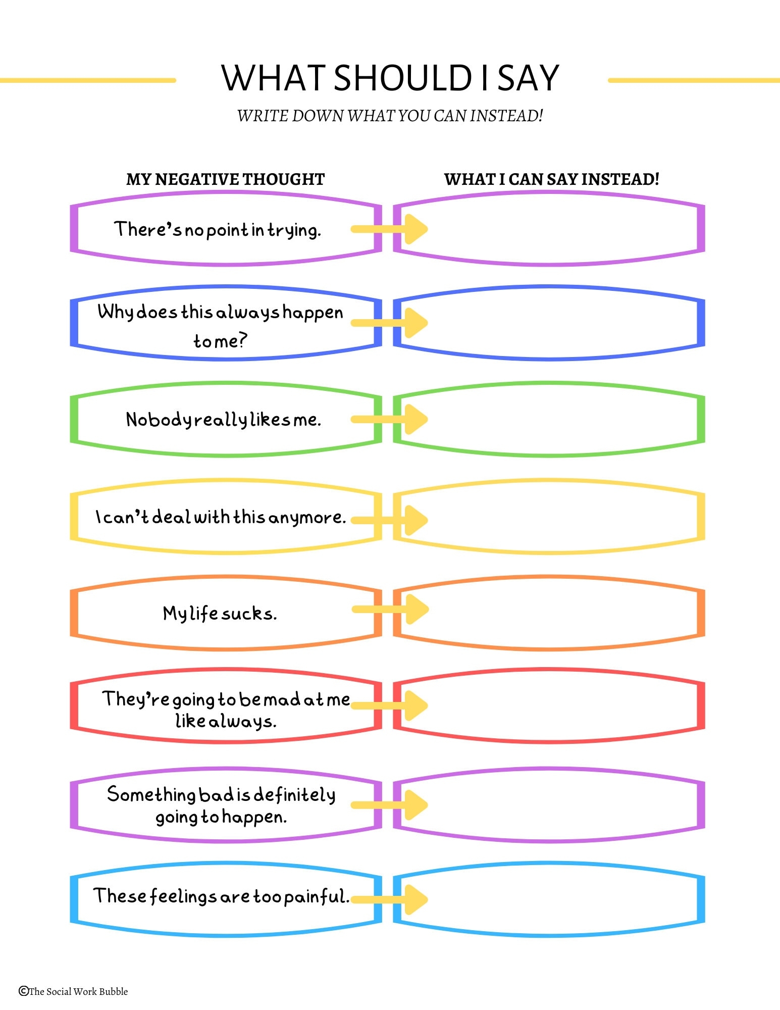 fun mental health worksheets