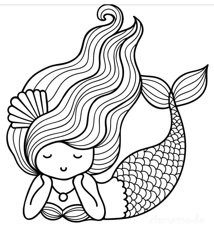 Free Mermaid Coloring Pages