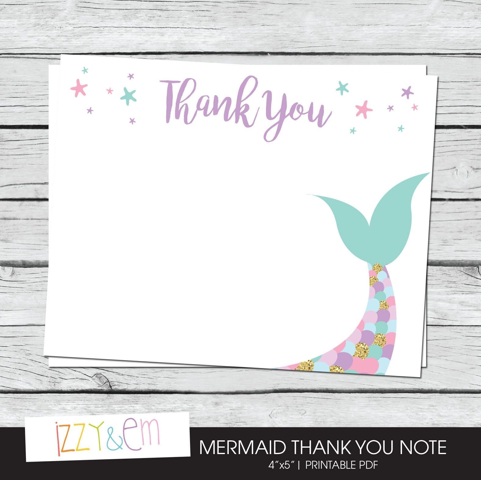 Free Printable Mermaid Thank You Cards Free Printable
