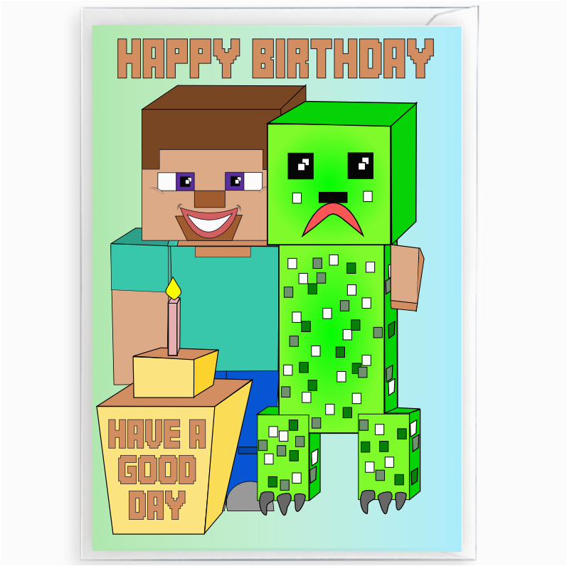 Free Printable Minecraft Birthday Card Minecraft Birt Vrogue co