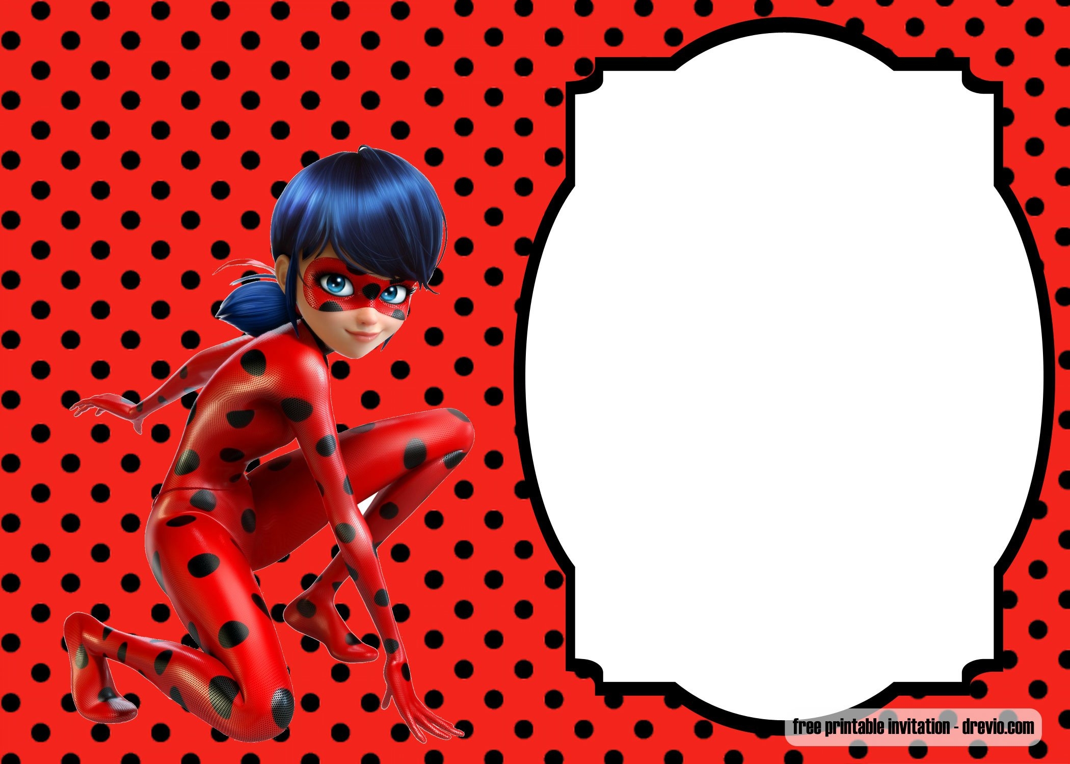 miraculous ladybug invitation template free