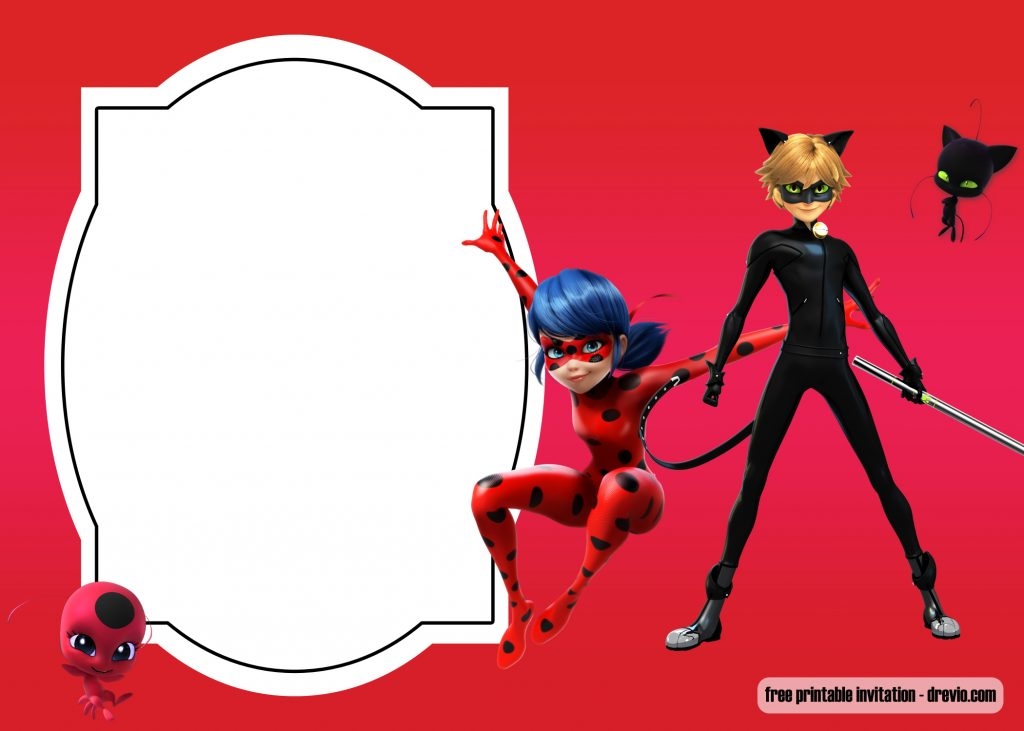 Free Printable Miraculous Ladybug Invitation Template Templates Printable