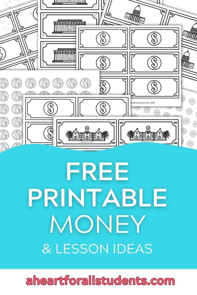 Free Printable Money For Learning And Play Classroom Or Homeschool