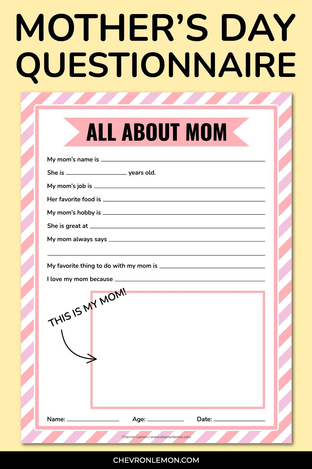 Free Printable Mother S Day Questionnaire Artofit