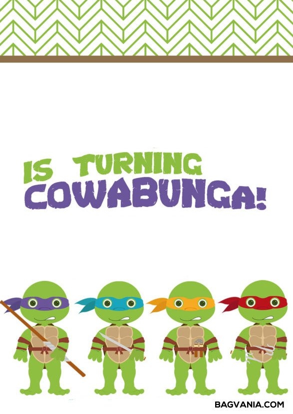 free printable ninja turtle invitation templates