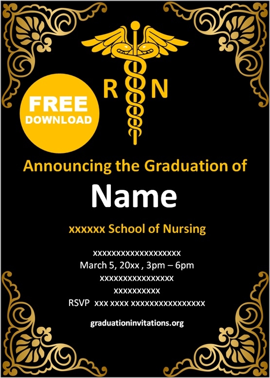 Free Printable Nursing Graduation Invitations Templates Graduation 