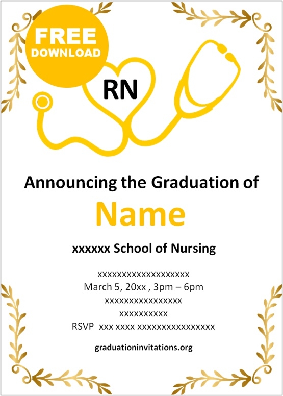 nursing graduation invitations templates free