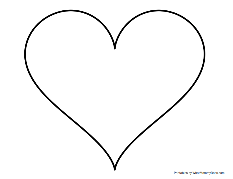 Free Printable Outline Heart Template