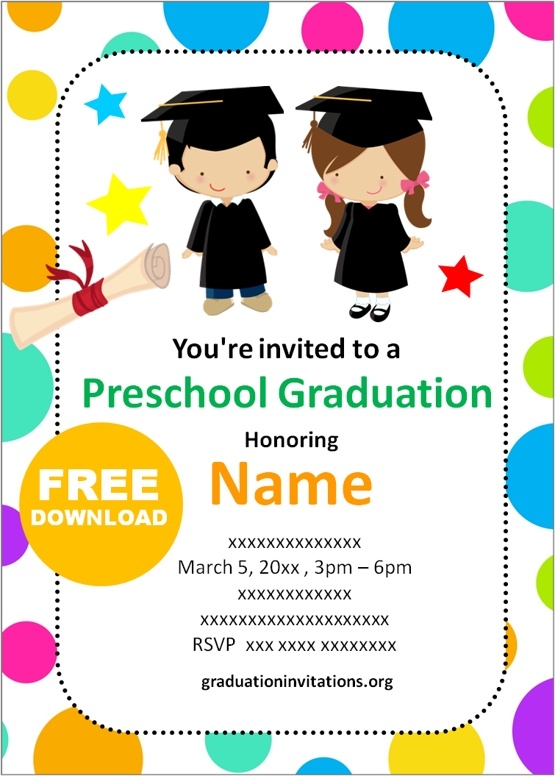 Free Printable Preschool Graduation Invitations Templates Graduation 
