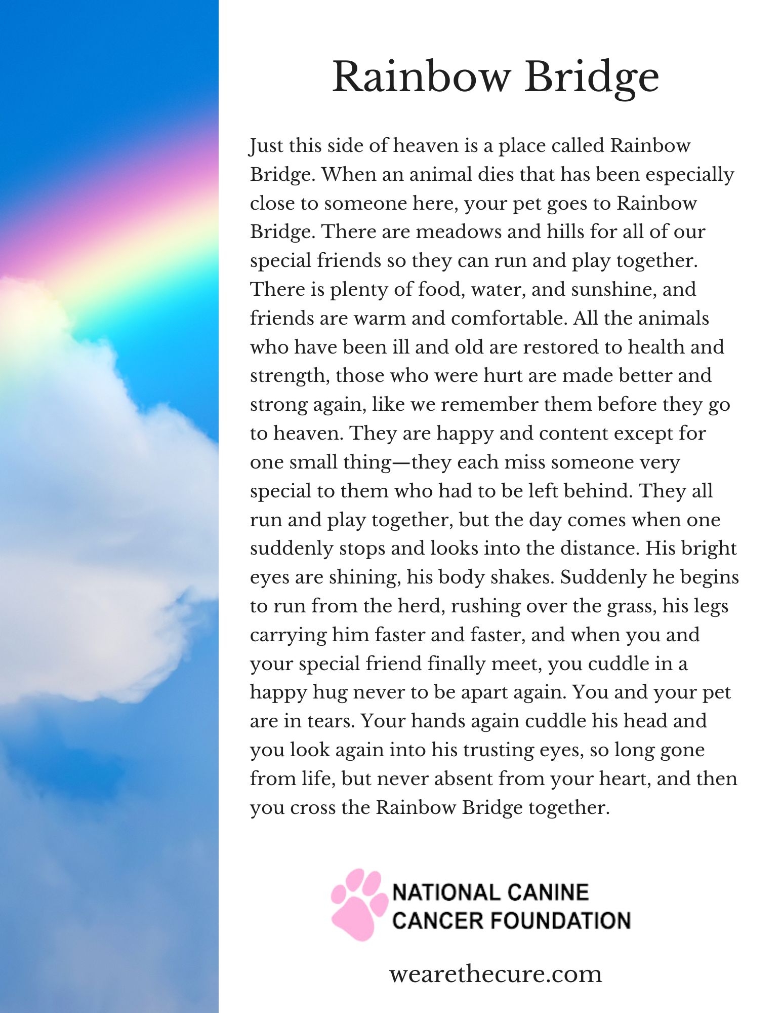 printable pictures of a rainbow