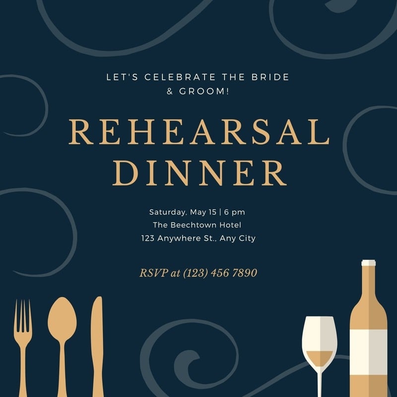 Free Printable Rehearsal Dinner Invitation Templates Canva