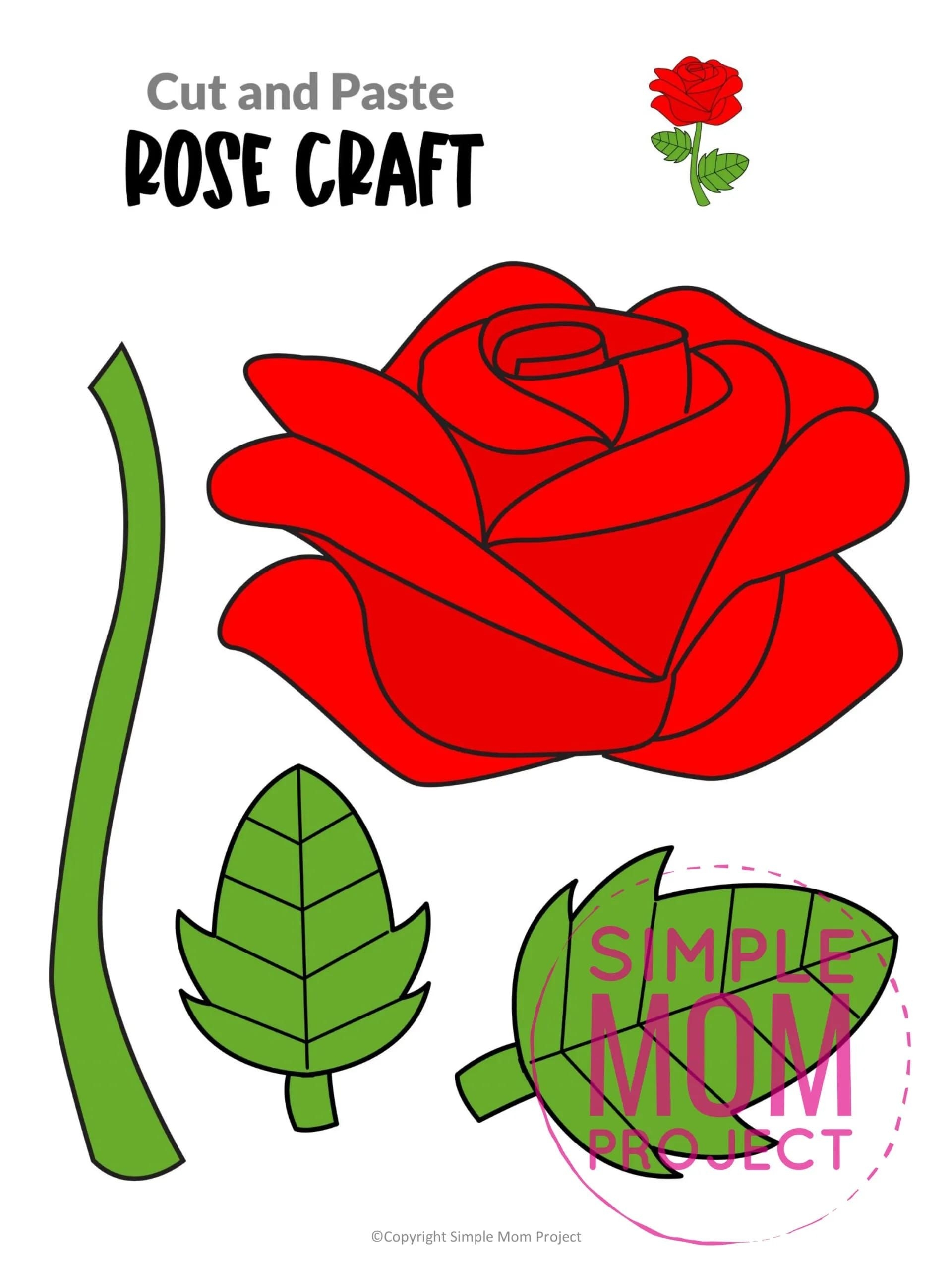 Free Printable Rose Craft Template Artofit