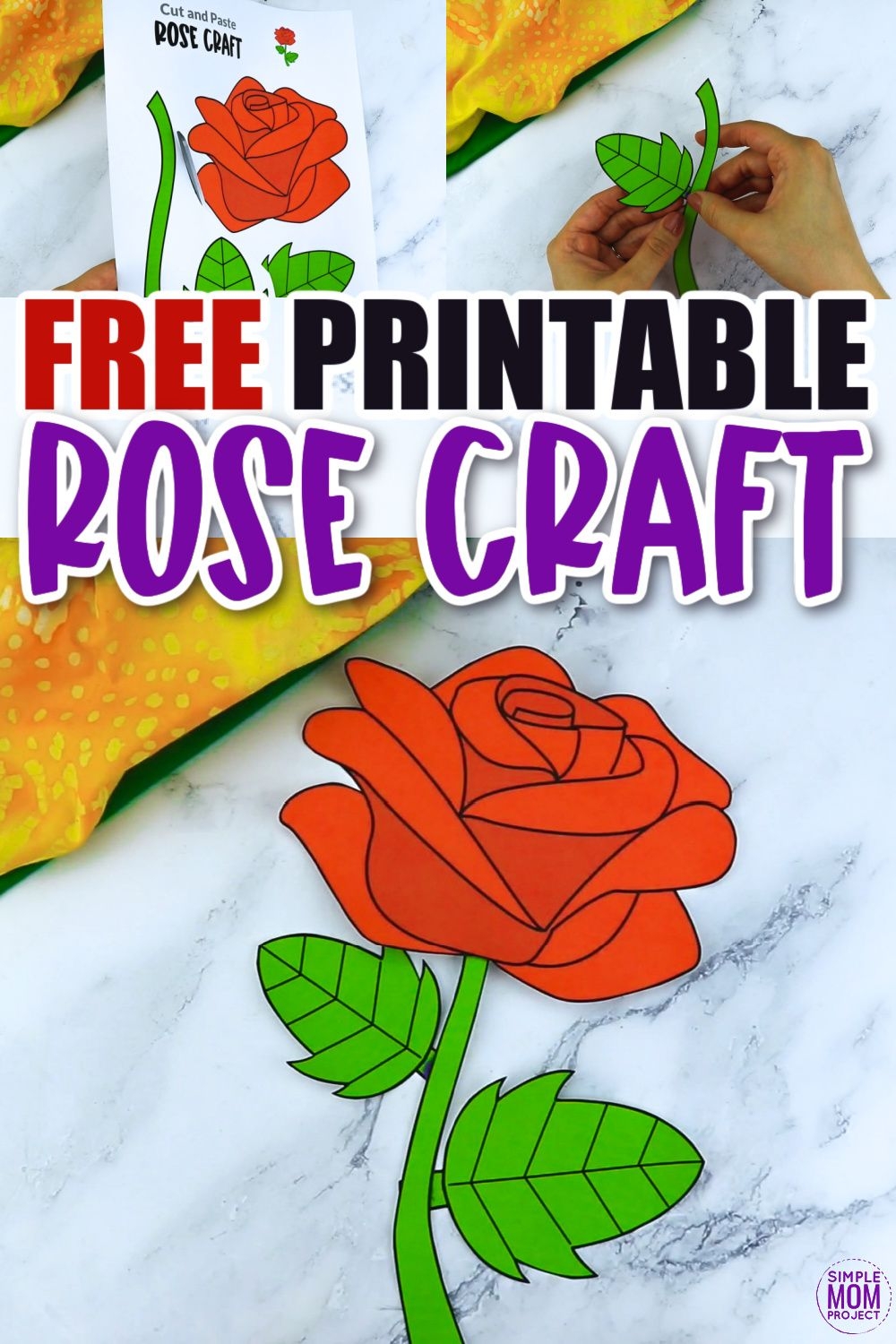 Free Printable Rose Craft Template Simple Mom Project Seal Crafts For 