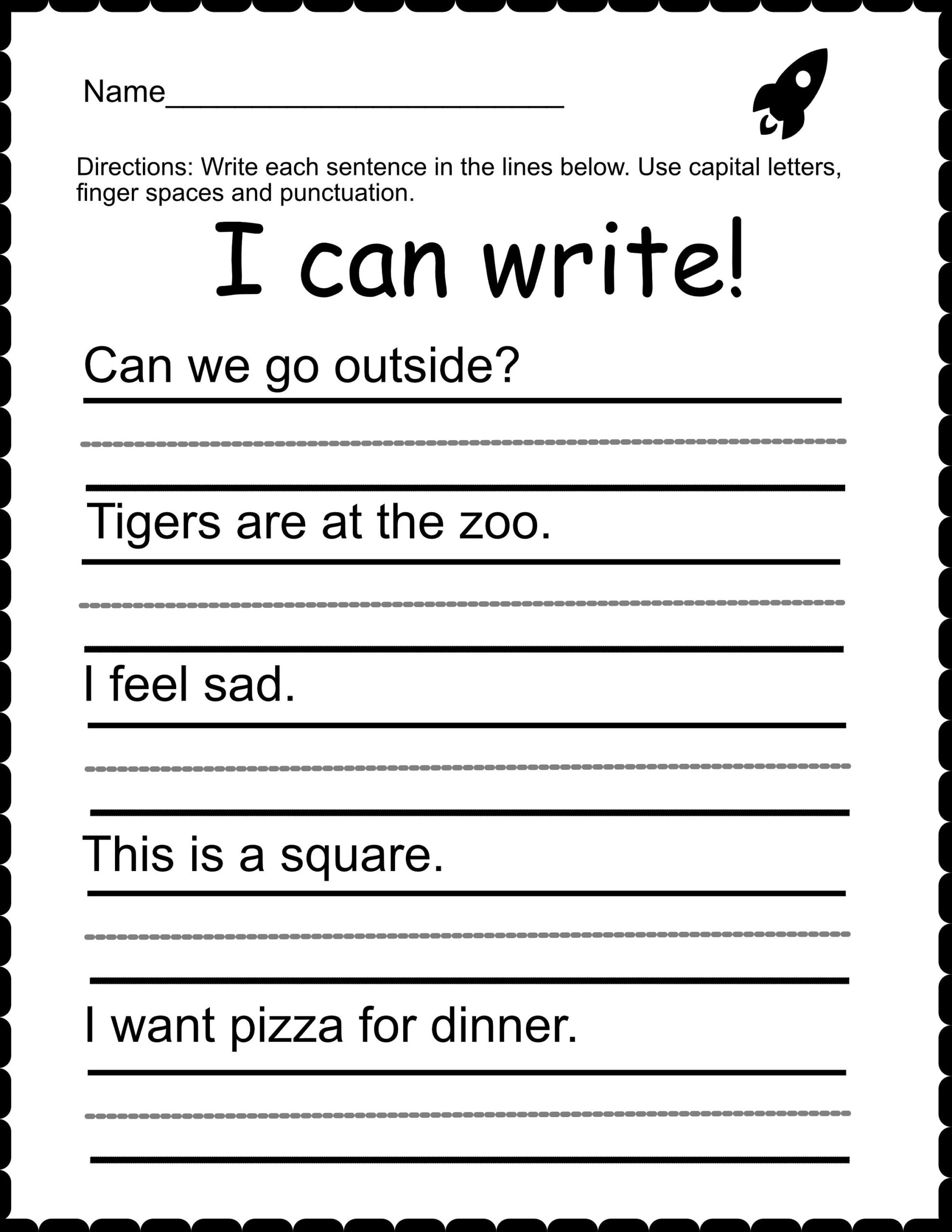 printing writing worksheets