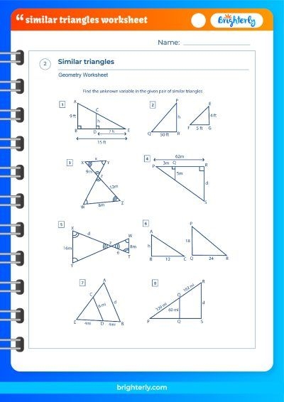 Free Printable Similar Triangles Worksheets PDF Brighterly 