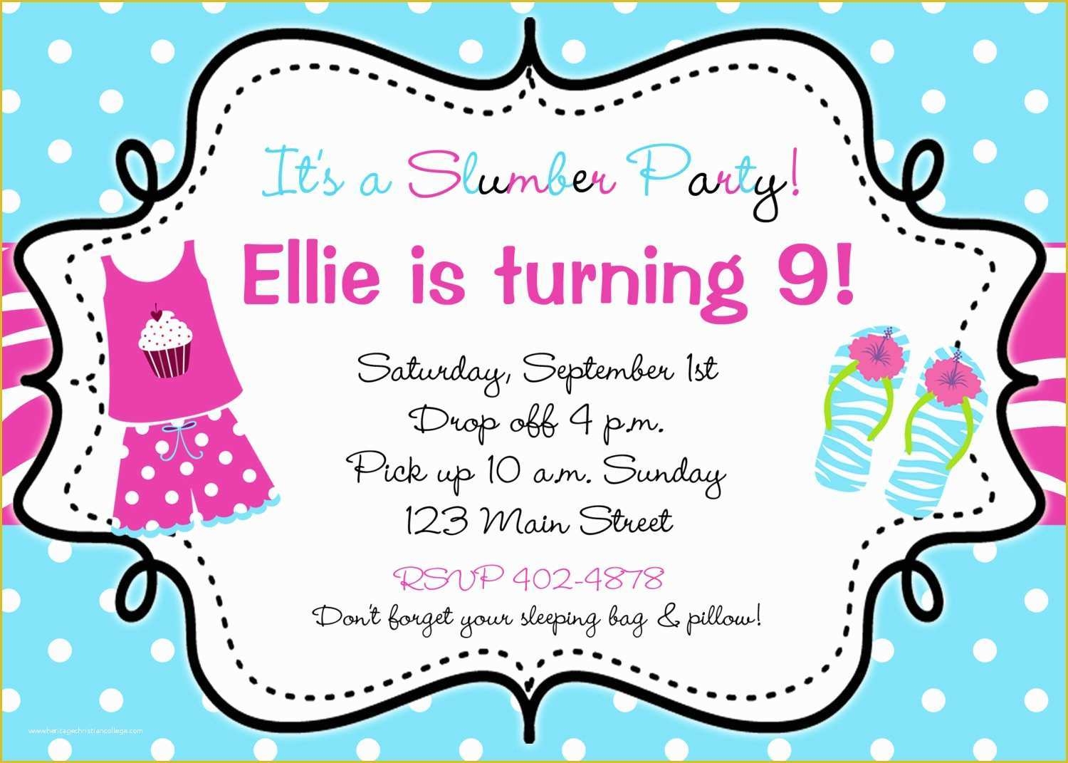 Free Printable Slumber Party Invitations Templates Of Free Slumber 