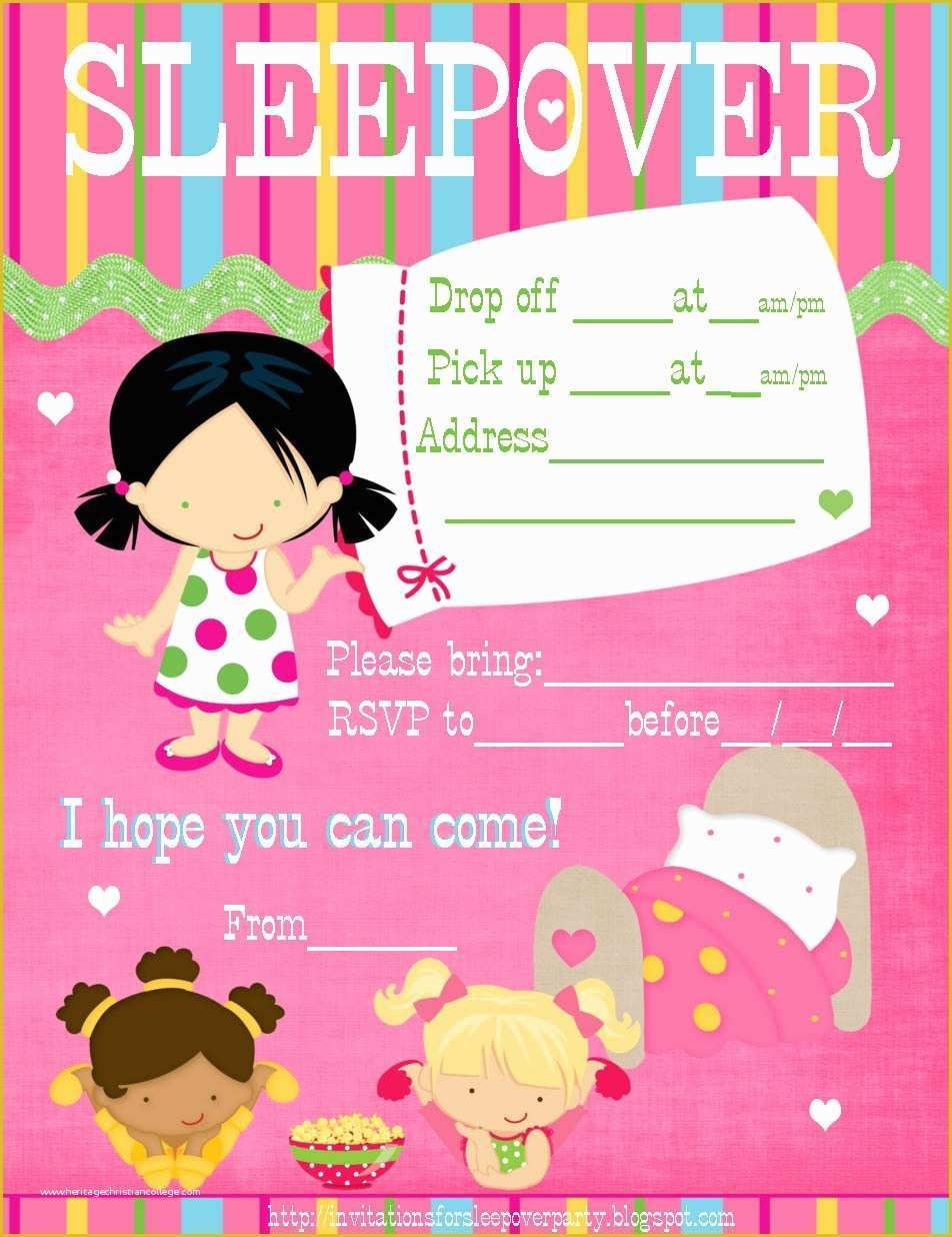 Free Printable Slumber Party Invitations Templates Of Free Slumber 