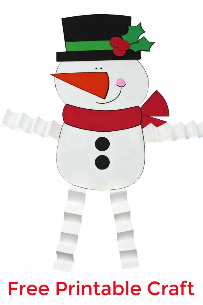 Free Printable Snowman Craft With Accordion Legs Mama Likes This