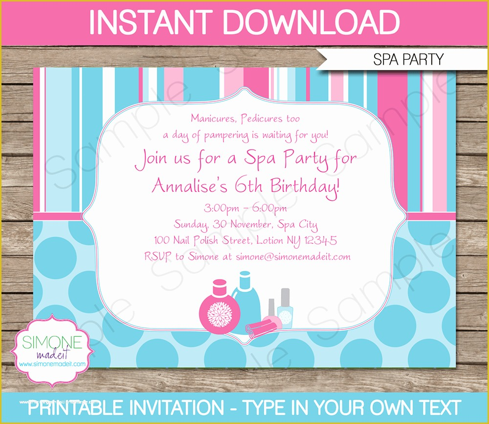 Free Printable Spa Party Invitations Templates Of Spa Party Invitations 