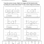 Free Printable Spelling And Vocabulary Worksheet For Kindergarten