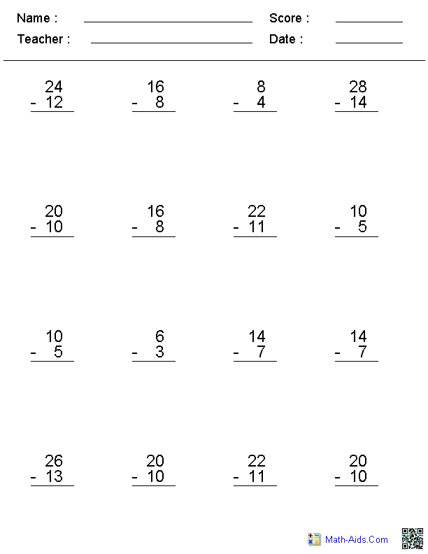 Free Printable Subtraction Worksheets Kiddoworksheets Worksheets 