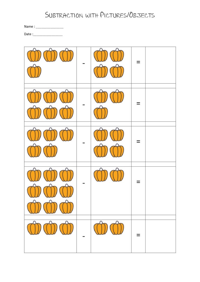 free subtraction worksheets