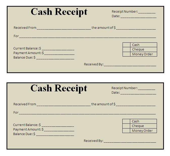 free printable templates for receipts