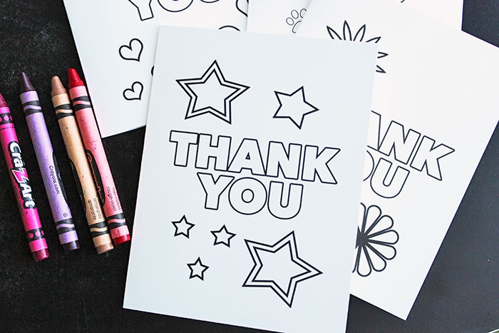 kid thank you cards free printable