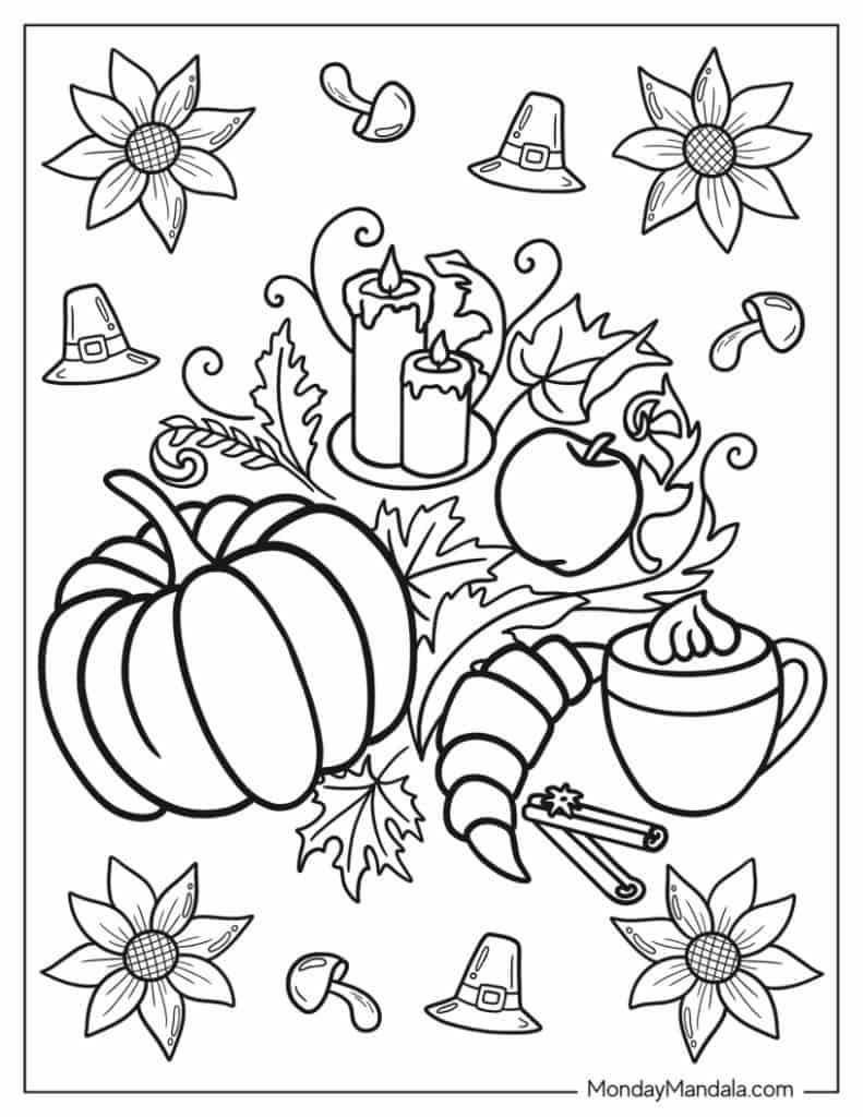 free printable coloring thanksgiving pages