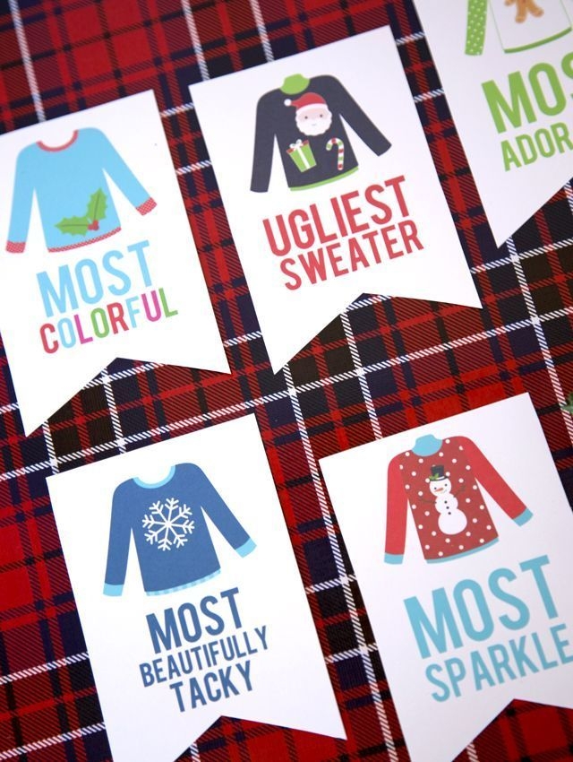 Free Printable Ugly Sweater Christmas Party Awards Tacky Christmas 