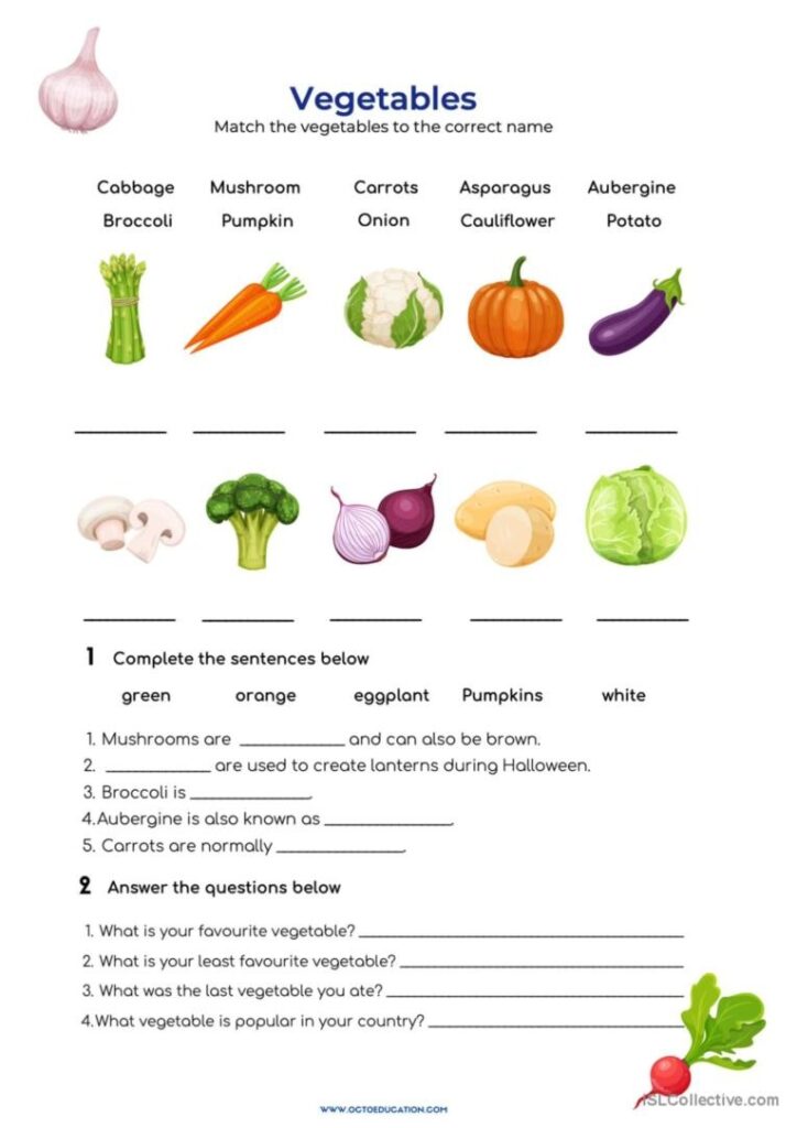 Free Printable Vegetables Worksheet Kiddoworksheets 53 OFF