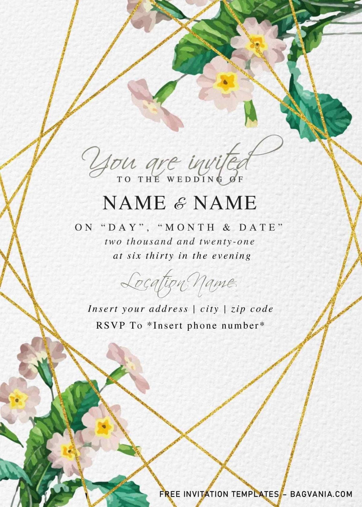 Free Printable Wedding Invitation Template For Word Printable Templates