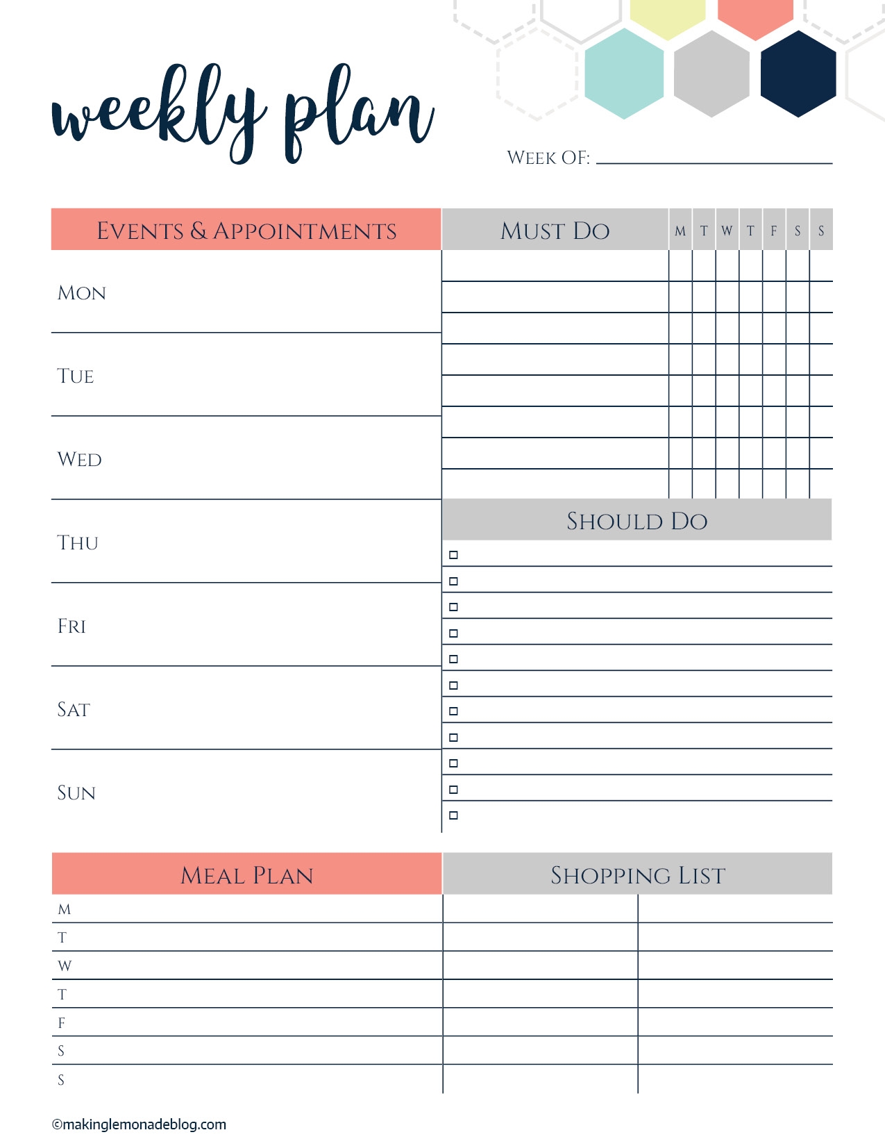 Free Printable Weekly Planner Template Free Printable 43 OFF