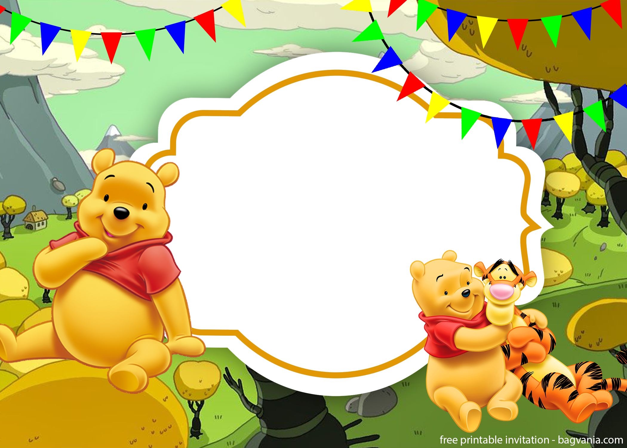 editable winnie the pooh invitation template