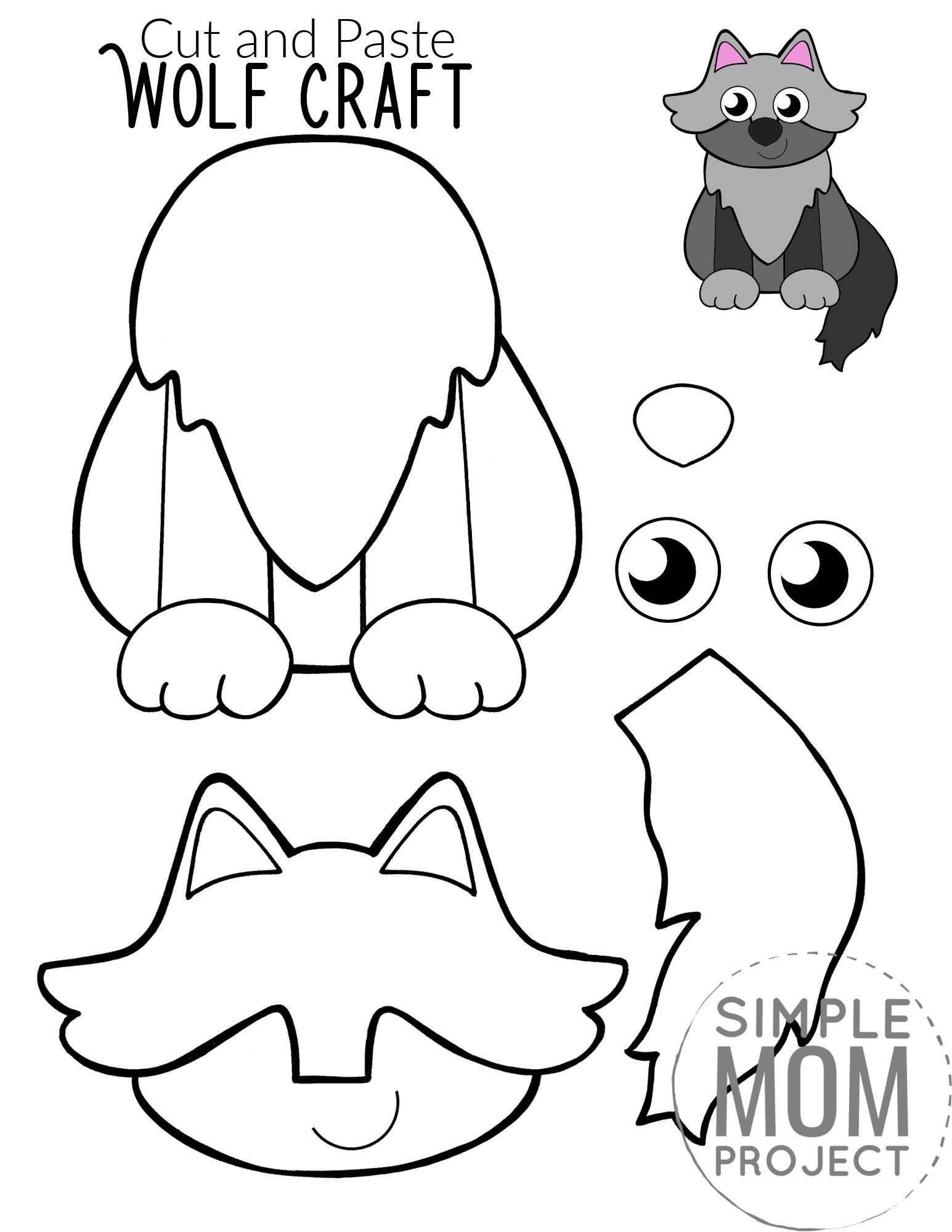 printable wolf craft