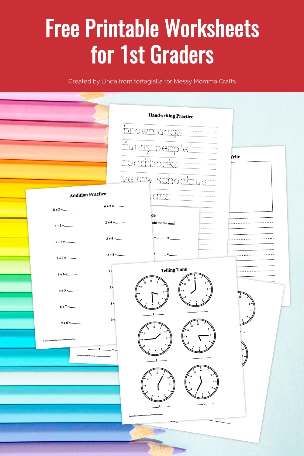 Free Printable Worksheets For 1st Graders Messy Momma Crafts 
