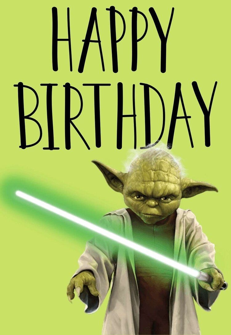Free Printable Yoda Birthday Card