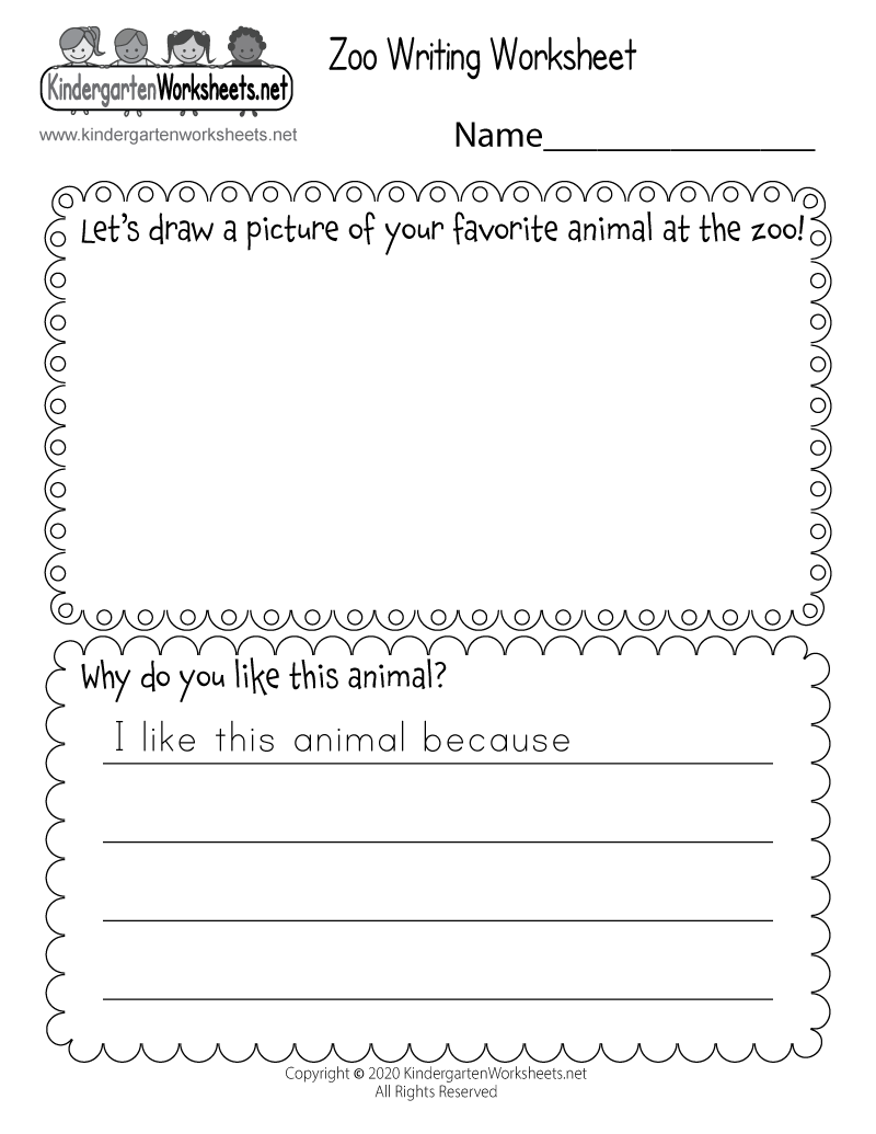 Free Printable Zoo Writing Worksheet