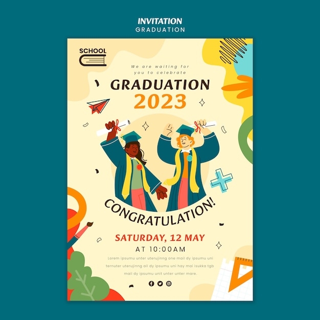 Free PSD Graduation Celebration Invitation Template