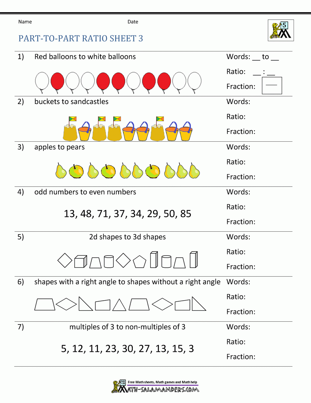 Free Ratio Percentage Math Worksheets Pdf Math Champions 