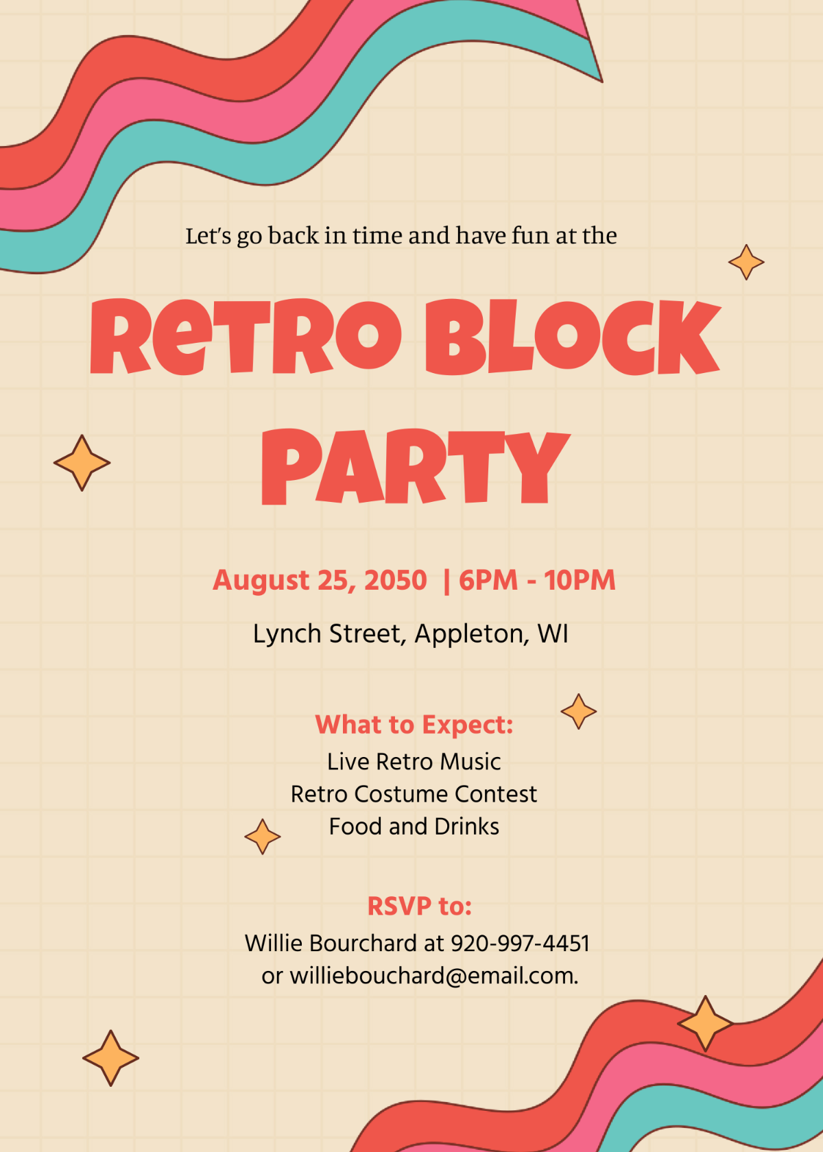 Free Retro Block Party Invitation Template To Edit Online